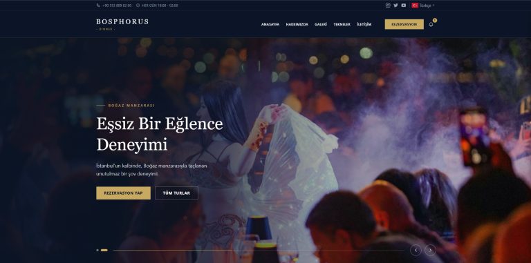 Bosphorus Dinner Web Sitesi Geliştirme