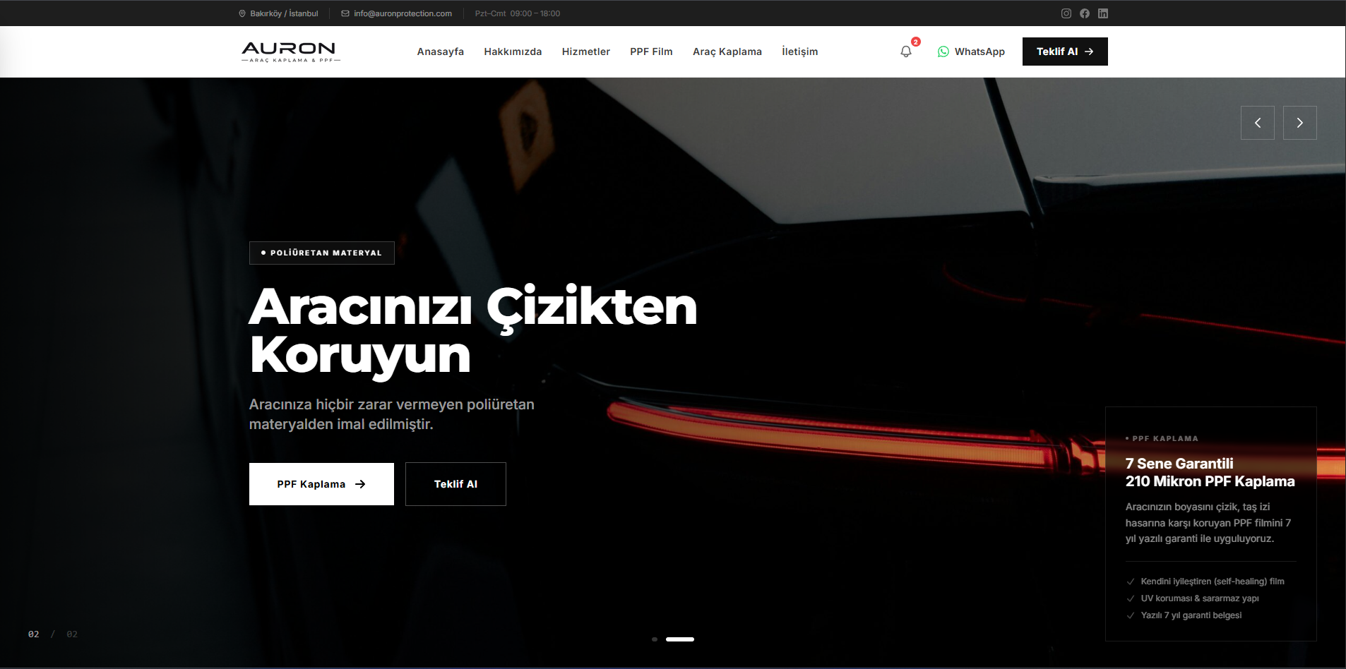 Auron Protection Web Sitesi Geliştirme